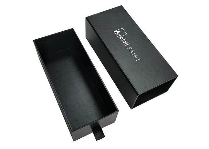 Caixa de corrediça preta do papel da laminação, impressão profissional que desliza caixas de presente da gaveta